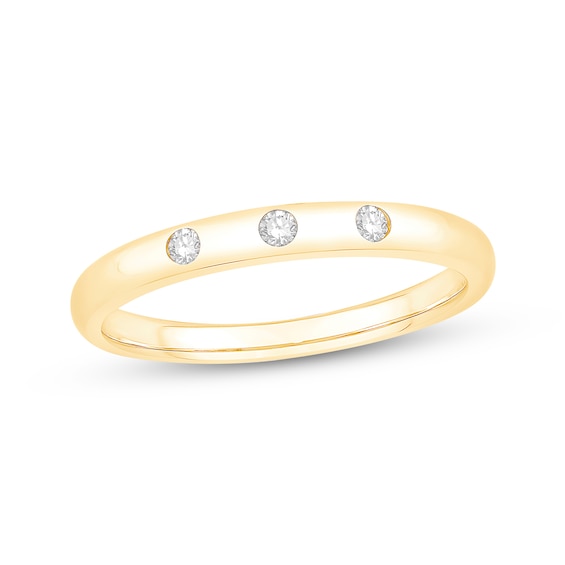 Now + Forever Diamond Three-Stone Anniversary Ring 1/15 ct tw 10K Yellow Gold