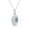 Thumbnail Image 2 of Swiss Blue Topaz & White Lab-Created Sapphire Necklace Sterling Silver 17&quot;