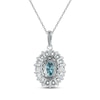 Thumbnail Image 3 of Swiss Blue Topaz & White Lab-Created Sapphire Necklace Sterling Silver 17&quot;