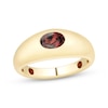 Thumbnail Image 1 of Oval-Cut Garnet Solitaire Dome Ring 10K Yellow Gold