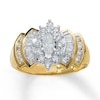 Thumbnail Image 0 of Previously Owned Engagement Ring 1 ct tw Marquise, Round & Baguette-cut Diamonds 14K Yellow Gold