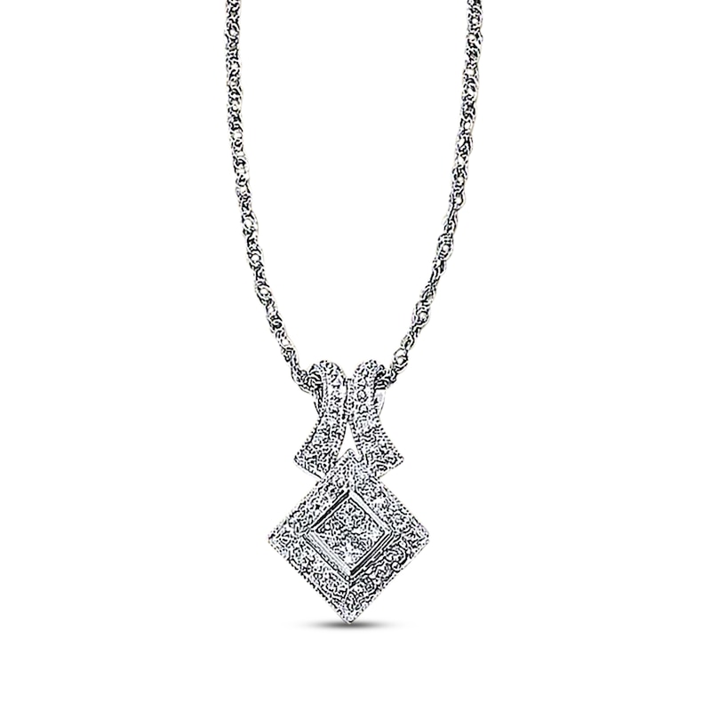 Main Image 1 of Previously Owned Necklace 1/5 ct tw Diamonds 14K White Gold