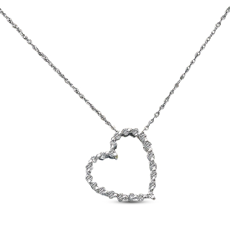 Previously Owned Diamond Heart Necklace 1/4 cttw 14K White Gold | Kay