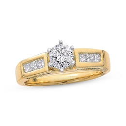 Previously Owned Engagement Ring 1-1/8 ct tw Round-cut Diamonds 14K Yellow Gold