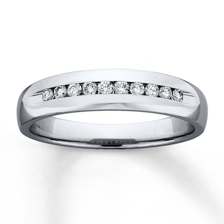 Previously Owned Men's Wedding Band 1/4 ct tw Round-cut Diamonds 14K ...