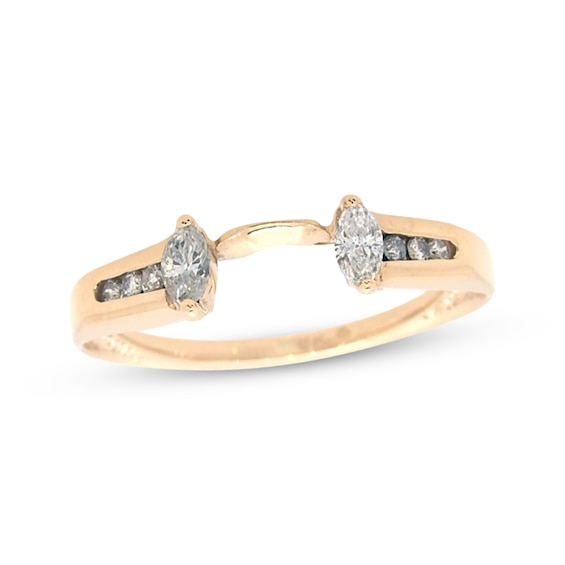 Previously Owned Diamond Enhancer Ring 1/5 ct tw Round/Marquise-cut 14K Yellow Gold