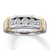 Thumbnail Image 1 of Previously Owned Men's Wedding Band 1 ct tw Round-cut Diamonds 14K Two-Tone Gold