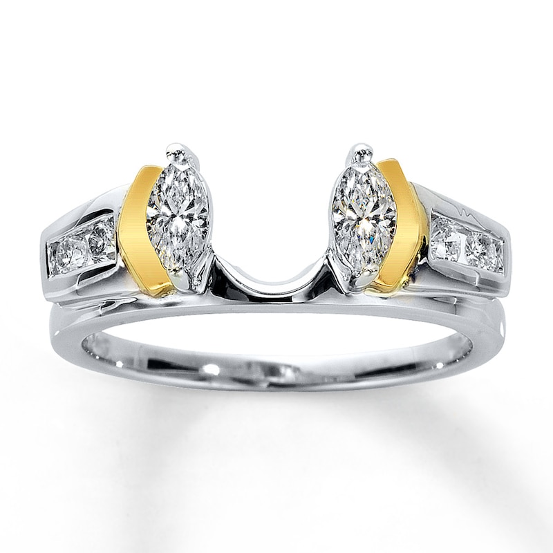 Main Image 1 of Previously Owned Enhancer 1/2 ct tw Marquise & Round-cut 14K Two-Tone Gold