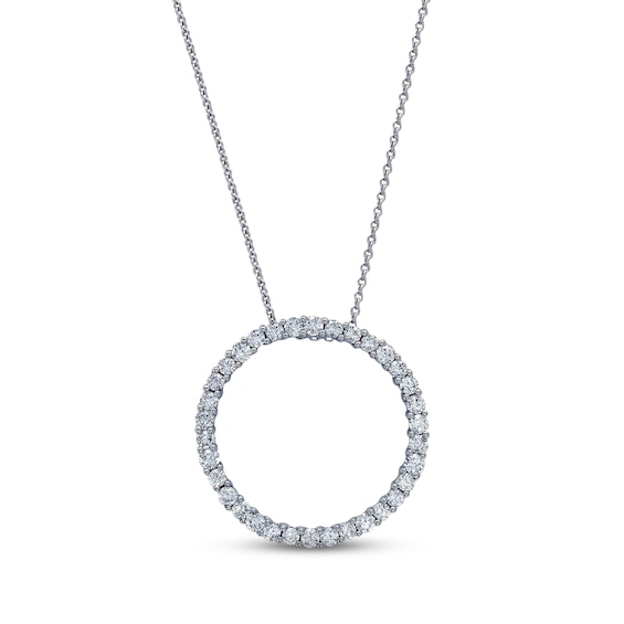 Previously Owned Diamond Circle Necklace 1 ct tw 14K White Gold 18"