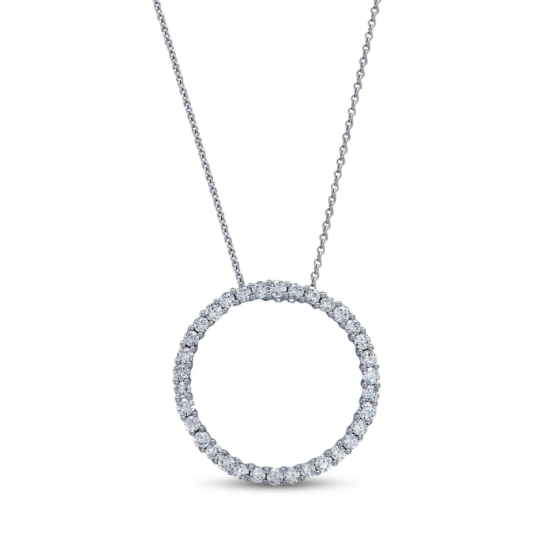 Main Image 1 of Previously Owned Diamond Circle Necklace 1 ct tw 14K White Gold 18&quot;