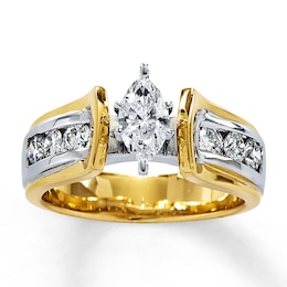 Previously Owned Diamond Engagement Ring 1 ct tw Marquise-cut 14K Two-Tone Gold