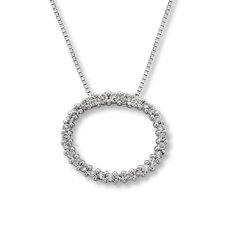 Main Image 1 of Previously Owned Necklace 1/2 ct tw Diamonds 14K White Gold