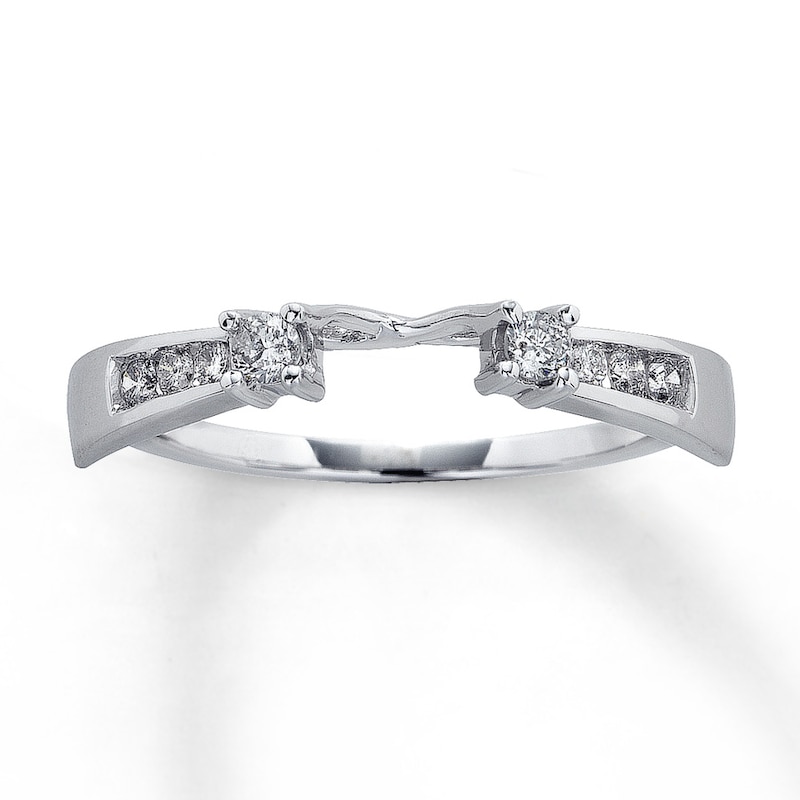 Main Image 1 of Previously Owned Enhancer Ring 1/5 ct tw Round-cut Diamonds 14K White Gold