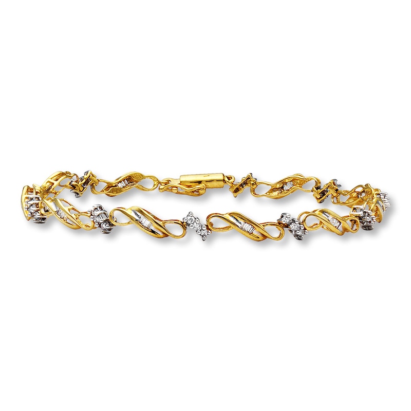 Main Image 1 of Previously Owned Bracelet 1/2 ct tw Diamonds 10K Yellow Gold