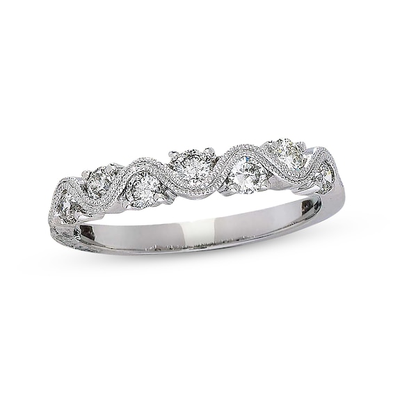 Previously Owned Anniversary Ring 1/2 ct tw Round-cut Diamonds 14K White Gold
