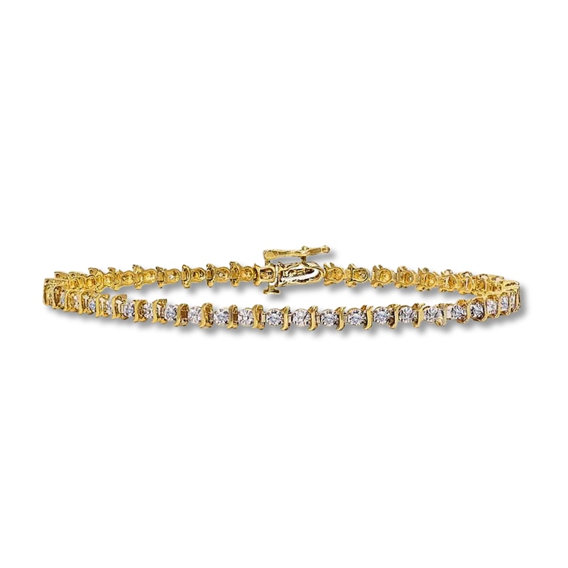 Main Image 1 of Previously Owned Diamond Tennis Bracelet 1/4 ct tw Round-cut 10K Yellow Gold