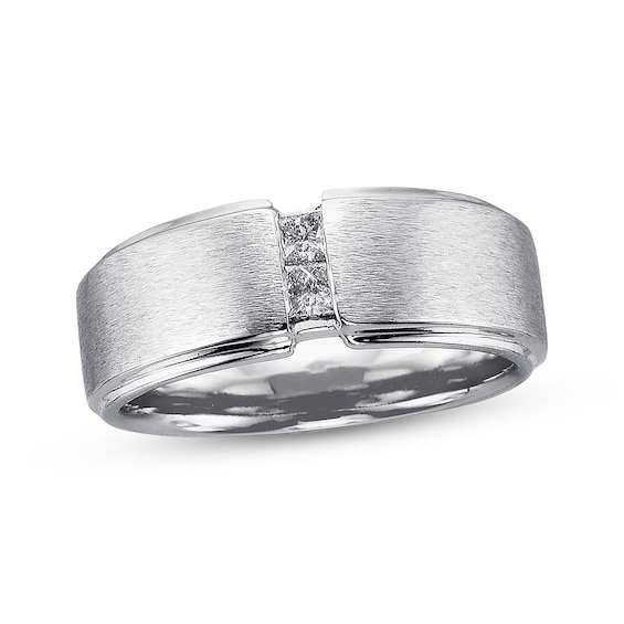 Previously Owned Men's Diamond Ring 1/4 ct tw Square-cut 14K White Gold