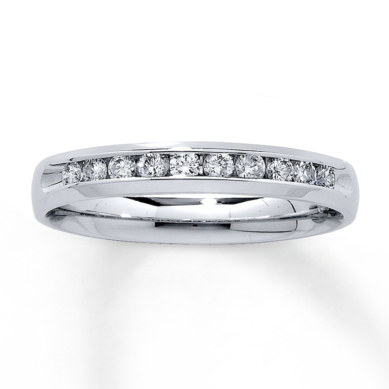 Main Image 1 of Previously Owned Diamond Wedding Band 1/4 ct tw Round-cut Platinum