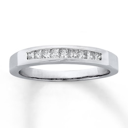 Previously Owned Band 1/4 ct tw Princess-cut Diamonds 14K White Gold