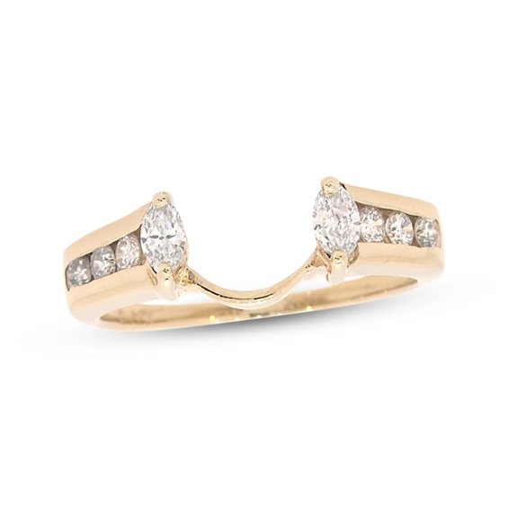 Previously Owned Diamond Enhancer Ring 1/2 Carat tw Round & Marquise-Cut 14K Yellow Gold