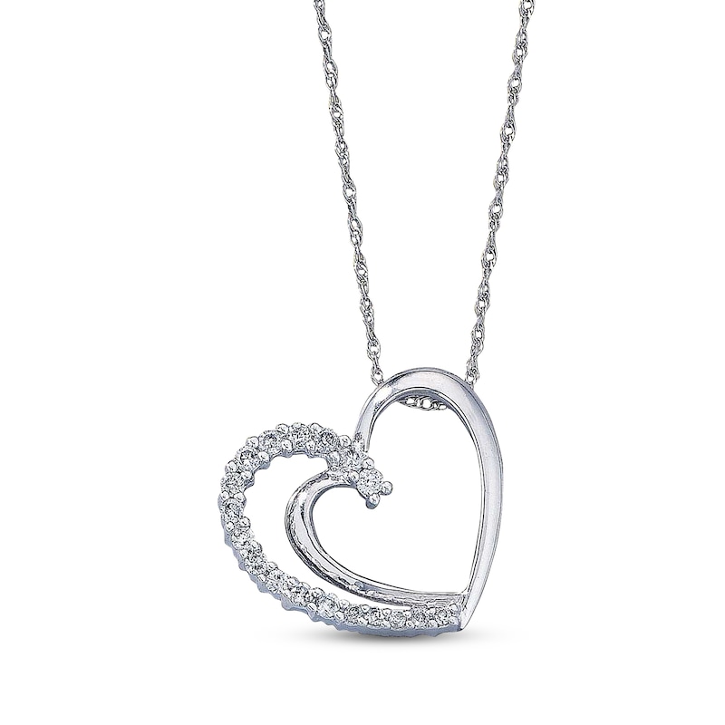 Previously Owned Diamond Heart Necklace 1/5 cttw 10K White Gold | Kay