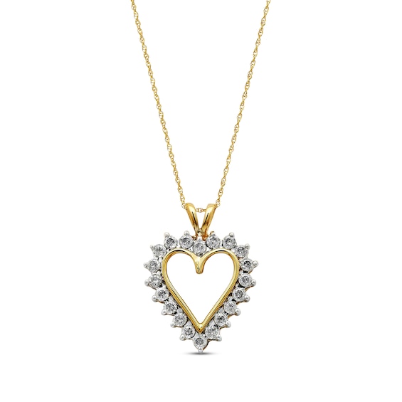 Previously Owned Heart Pendant 1 cttw Diamonds 10K Yellow Gold 18"