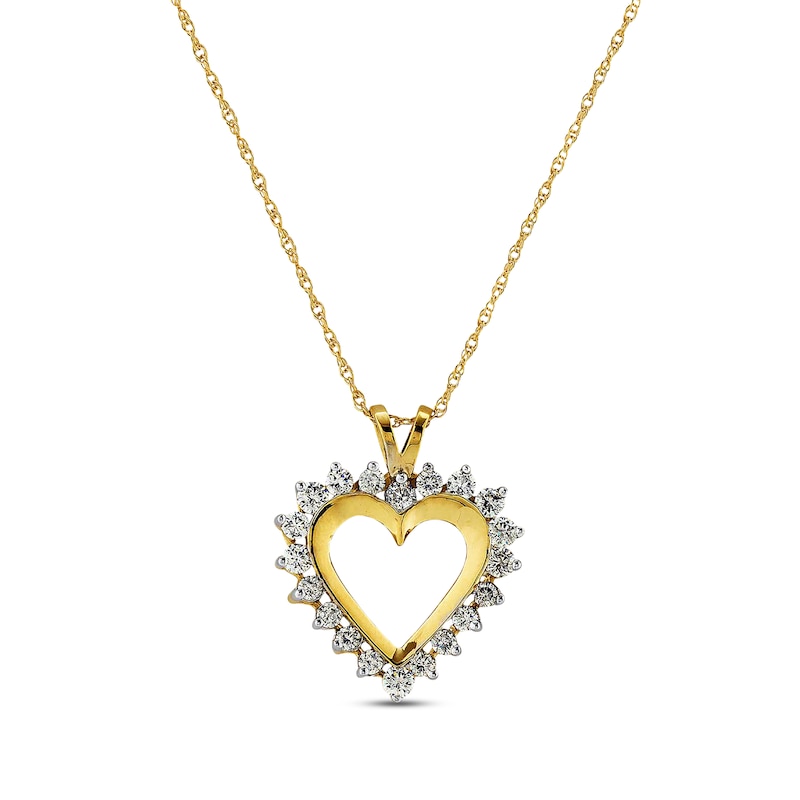 Main Image 1 of Previously Owned Diamond Heart Pendant 1 ct tw 14K Yellow Gold 18&quot;