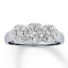 Thumbnail Image 0 of Previously Owned 3-Stone Cluster Diamond Ring 3/4 ct tw Round-cut 14K White Gold