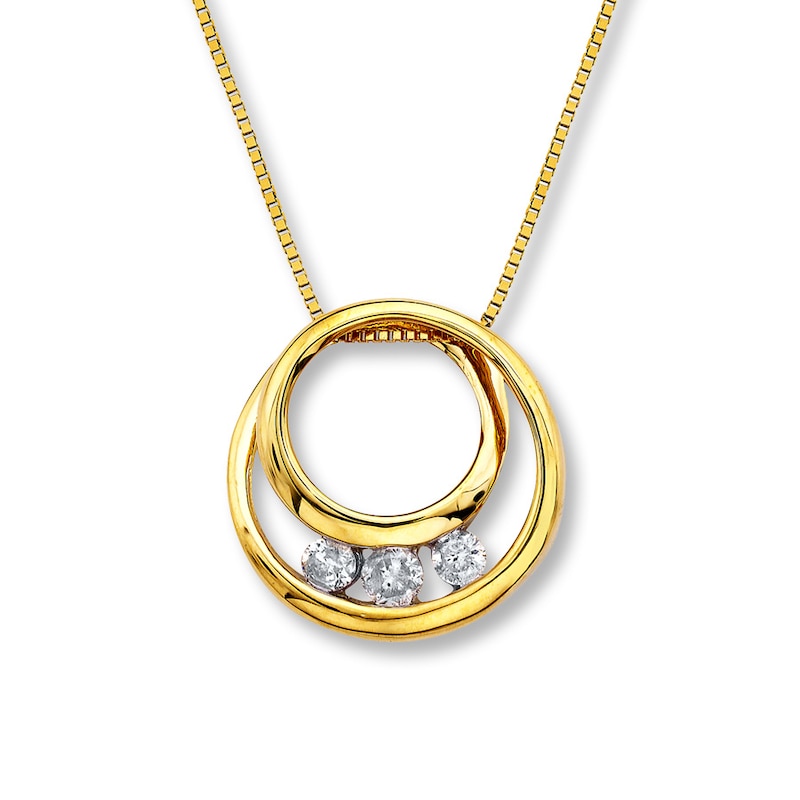 Main Image 1 of Previously Owned Diamond Circle Necklace 1/5 ct tw 10K Yellow Gold