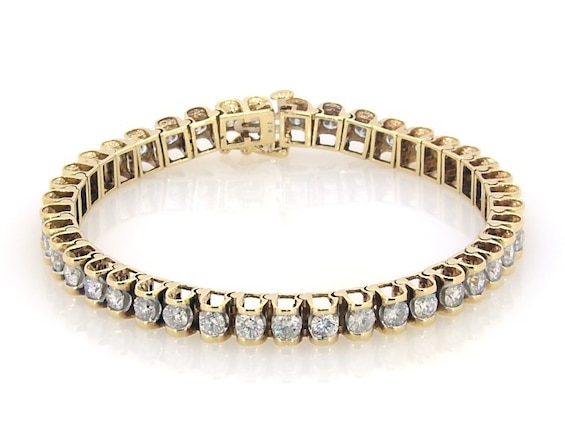 Previously Owned Round-Cut Diamond Link Bracelet 7 ct tw 14K Yellow Gold 7.5"