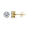 Thumbnail Image 1 of Previously Owned Round-Cut Diamond Flower Stud Earrings 1/2 ct tw 14K Yellow Gold