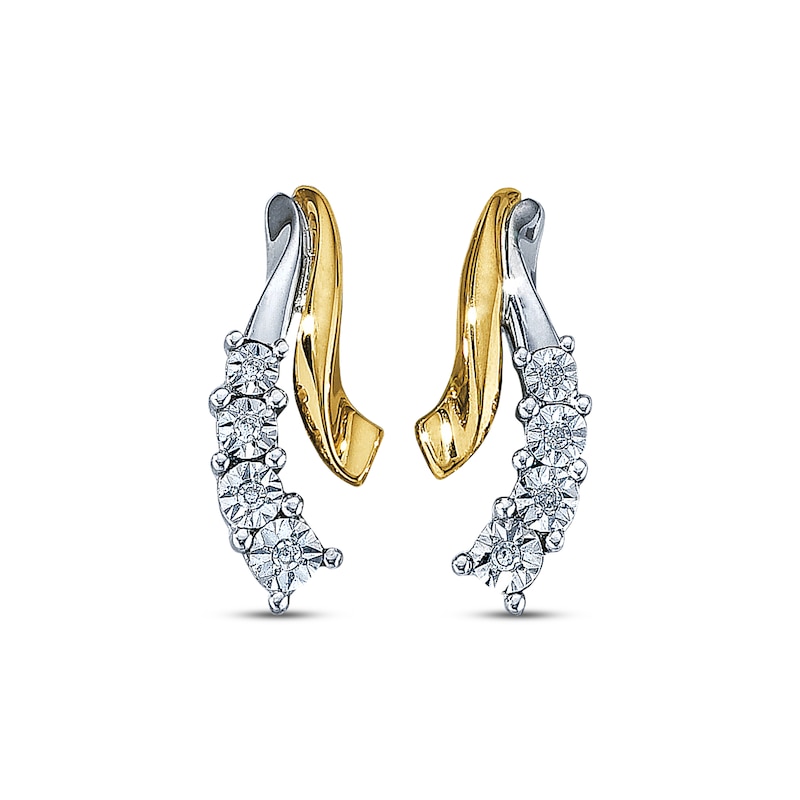 Main Image 1 of Previously Owned Diamond Accent Earrings 10K Two-Tone