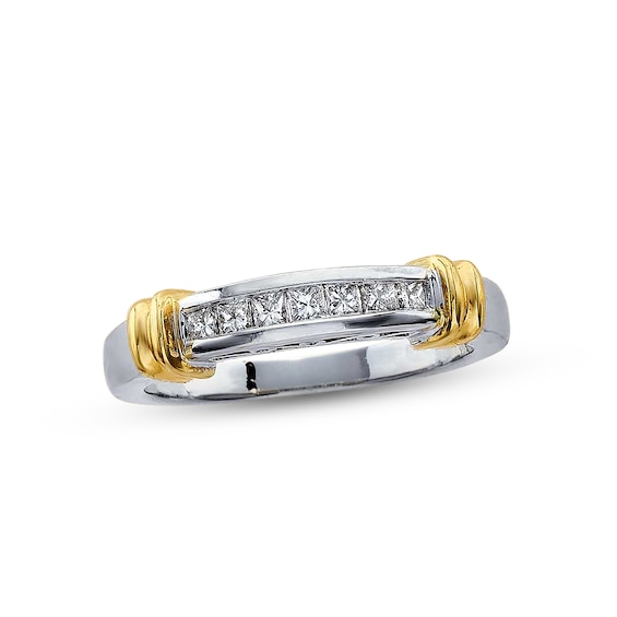 Previously Owned Diamond Anniversary Band 1/4 ct tw Princess-cut 14K Two-Tone Gold