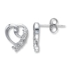 Thumbnail Image 1 of Previously Owned Diamond Heart Earrings 10K White Gold