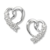 Thumbnail Image 2 of Previously Owned Diamond Heart Earrings 10K White Gold