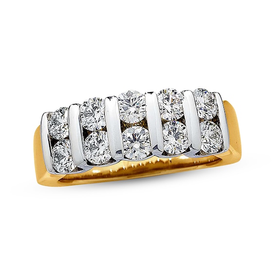 Previously Owned Diamond Anniversary Band 1-1/2 ct tw Round-cut 18K Two-Tone Gold