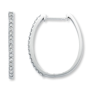 Previously Owned Diamond Hoop Earrings 1/2 ct tw 14K White Gold | Kay