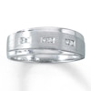 Thumbnail Image 0 of Previously Owned Men's Wedding Band 1/6 ct tw Square-cut Diamonds 10K White Gold