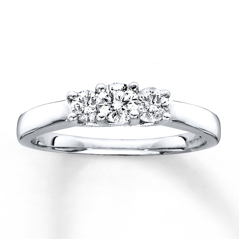 Main Image 1 of Previously Owned Ring 1/2 ct tw Diamonds 14K White Gold & Platinum