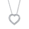 Thumbnail Image 0 of Previously Owned Diamond Heart Necklace 1/3 ct tw Round-Cut 10K White Gold 18"