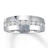 Thumbnail Image 0 of Previously Owned Men's Wedding Band 1 ct tw Round-cut Diamonds 14K White Gold