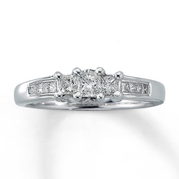 Previously Owned Anniversary Ring 1/2 ct tw Princess-cut Diamonds 14K White Gold