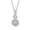 Thumbnail Image 1 of Previously Owned Diamond Circle Necklace 1/10 ct tw Round-cut 10K White Gold