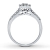 Thumbnail Image 2 of Previously Owned Diamond Promise Ring 1/2 ct tw Princess/Round 14K White Gold