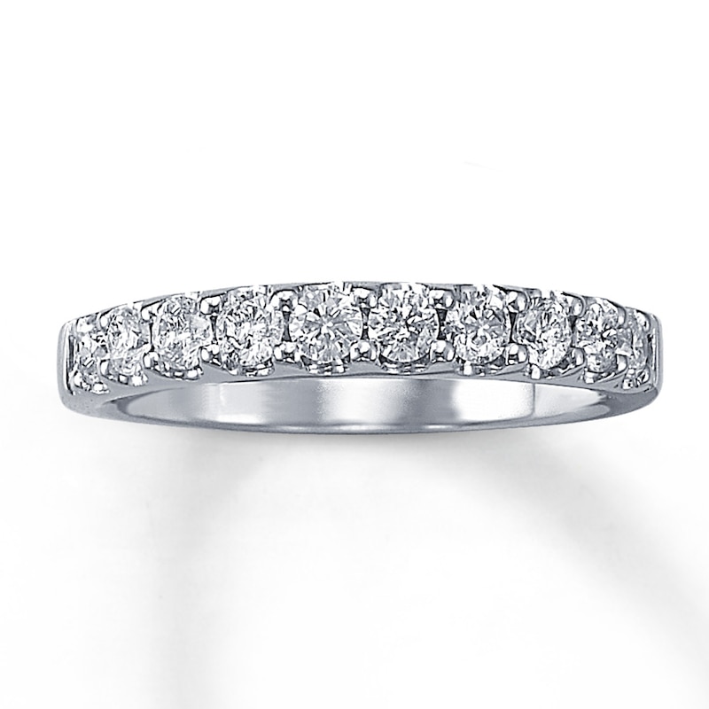 Main Image 1 of Previously Owned Wedding Band 1/2 ct tw Round-cut Diamonds 14K White Gold