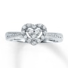 Thumbnail Image 1 of Previously Owned Heart Promise Ring 1/6 ct tw Round-cut Diamonds 10K White Gold