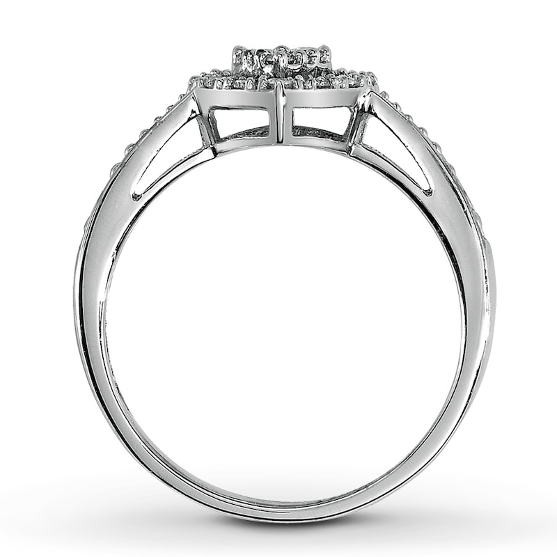 Main Image 2 of Previously Owned Heart Promise Ring 1/6 ct tw Round-cut Diamonds 10K White Gold