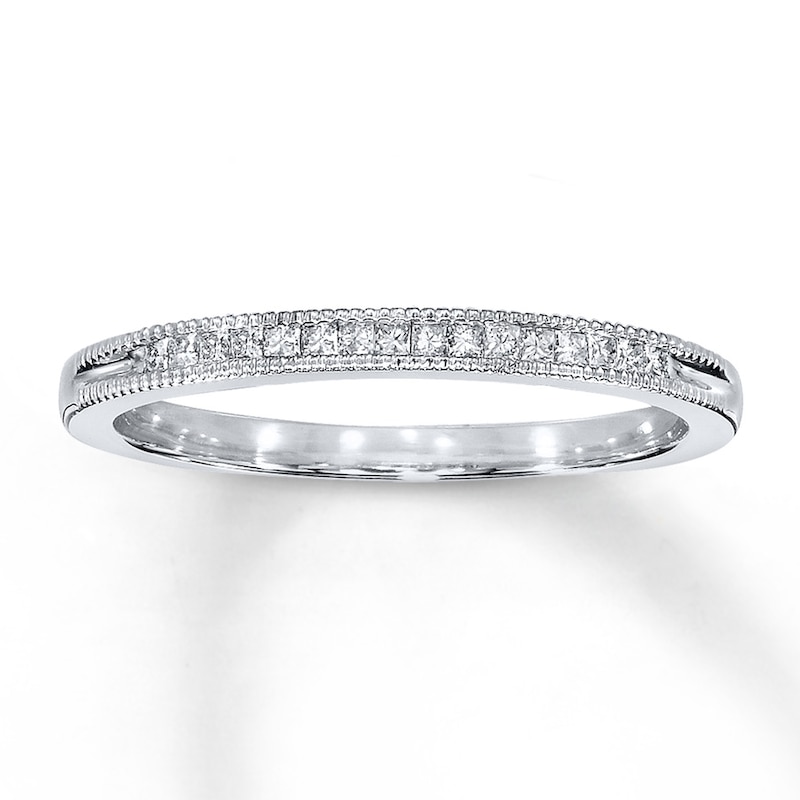 Main Image 1 of Previously Owned Diamond Anniversary Band 1/8 ct tw Princess-cut 10K White Gold