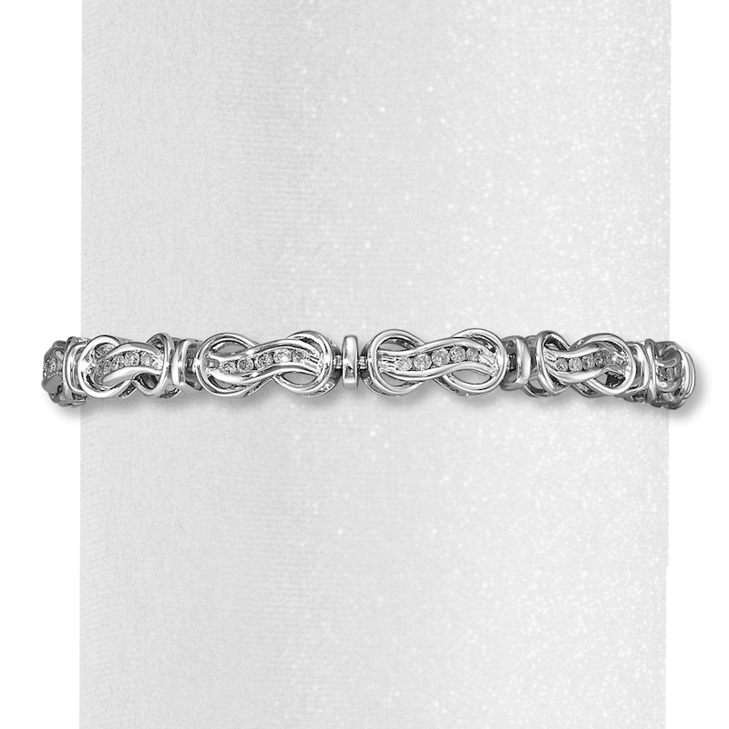 Main Image 1 of Previously Owned Infinity Bracelet 1 ct tw Diamonds Sterling Silver