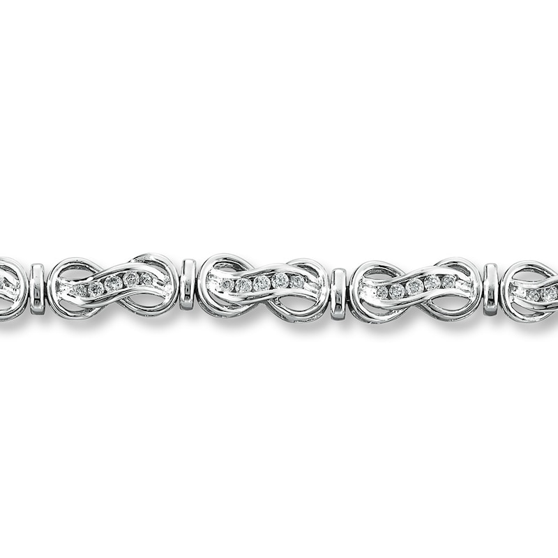 Main Image 2 of Previously Owned Infinity Bracelet 1 ct tw Diamonds Sterling Silver